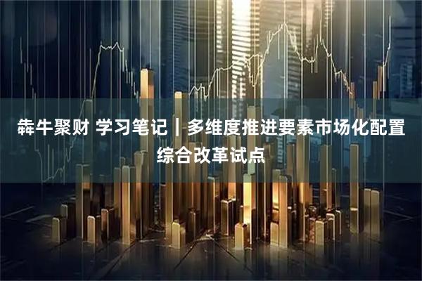 犇牛聚财 学习笔记｜多维度推进要素市场化配置综合改革试点