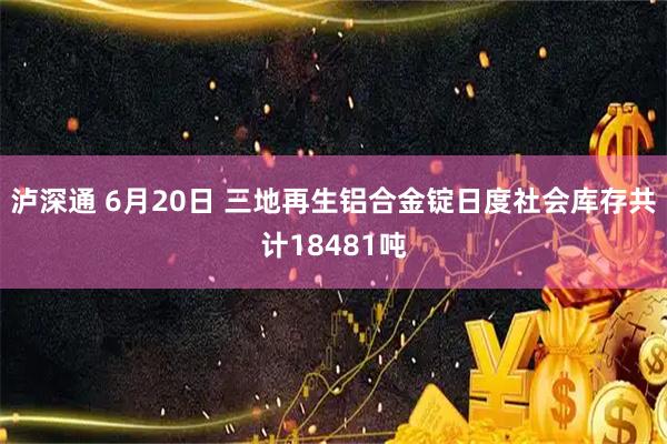 泸深通 6月20日 三地再生铝合金锭日度社会库存共计18481吨