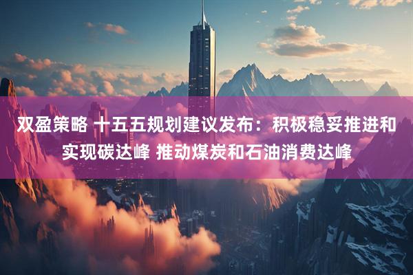 双盈策略 十五五规划建议发布：积极稳妥推进和实现碳达峰 推动煤炭和石油消费达峰