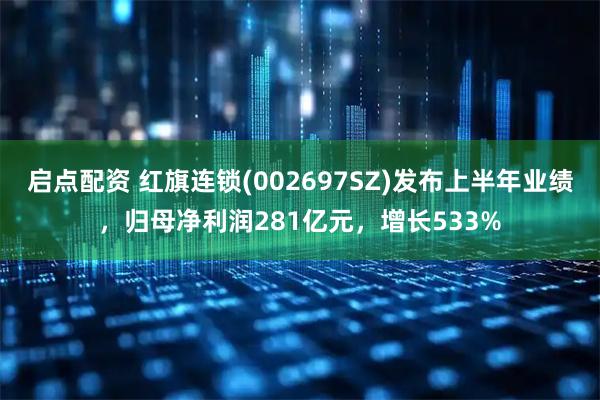 启点配资 红旗连锁(002697SZ)发布上半年业绩，归母净利润281亿元，增长533%